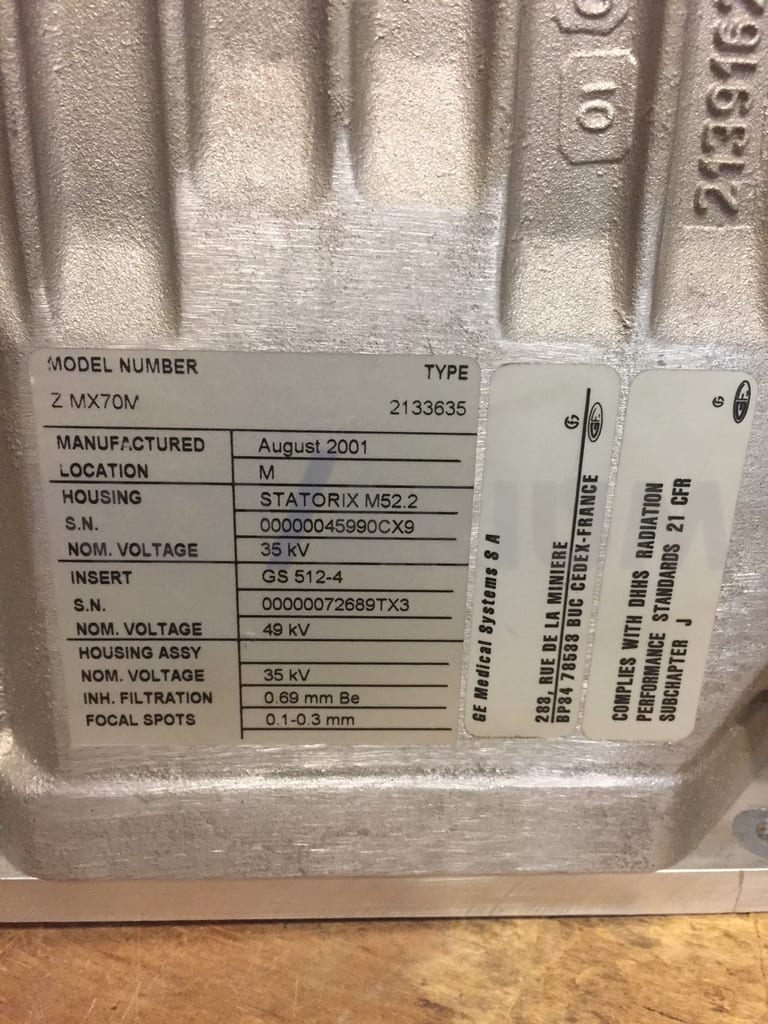 GE 2133635 X-Ray Tube D4162M, Housing Statorix M52.2, Insert GS 512-4 (1).jpg