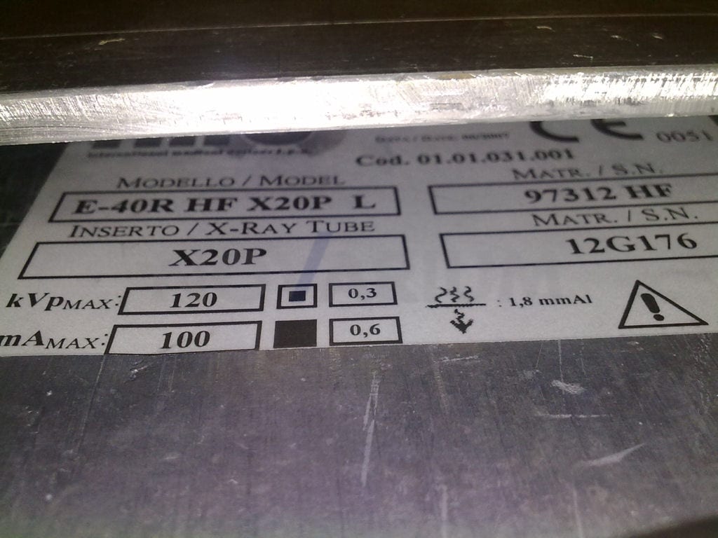 Technix E-40R HF X20P L - X-Ray Tube 120 kVp 100 mA, insert X20P.jpg